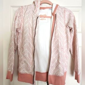 White and Pink Zip Up Jacket Hoodie Kids Size 10-12